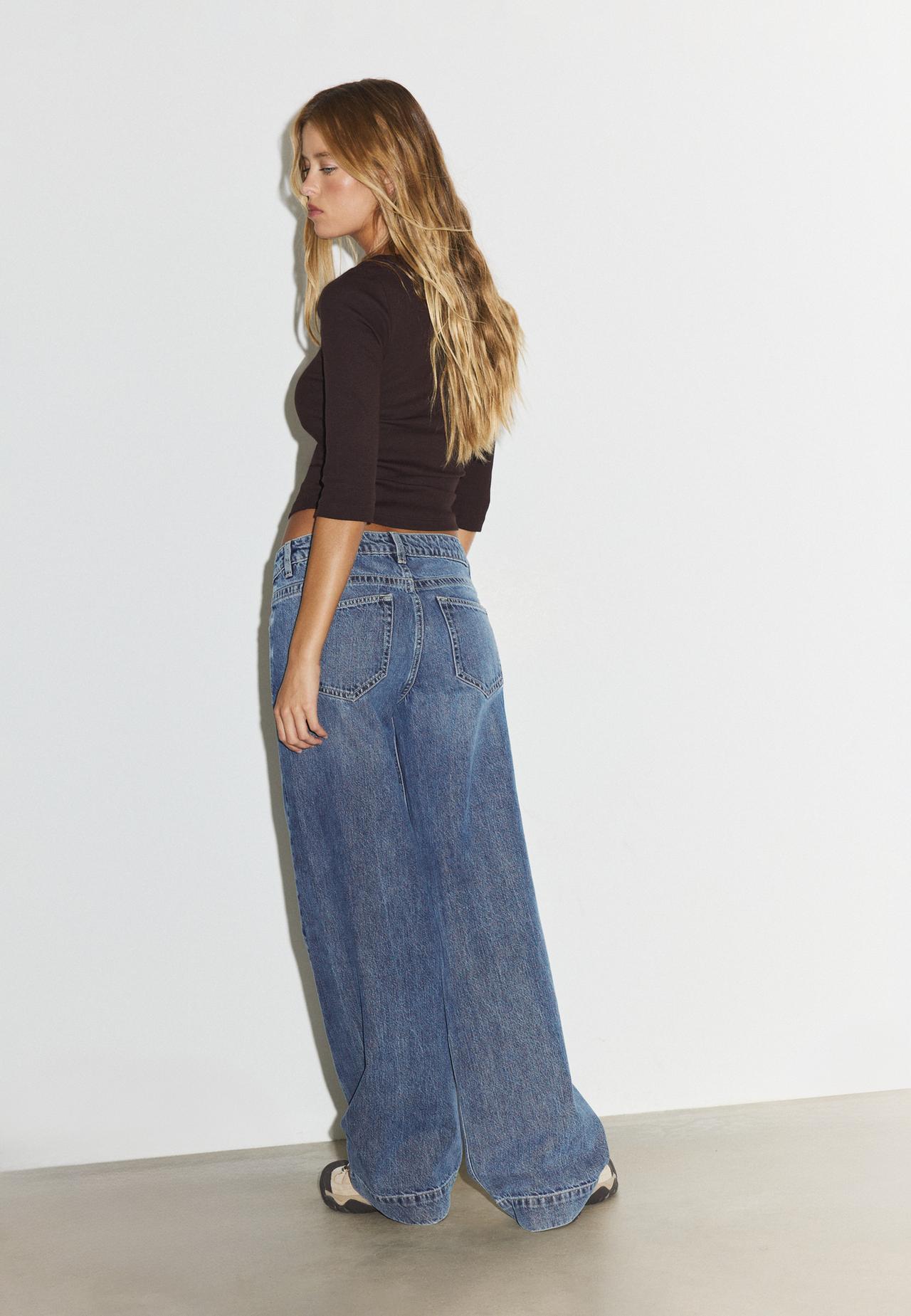 Low-rise straight jeans — OVERDYED BLUE DENIM