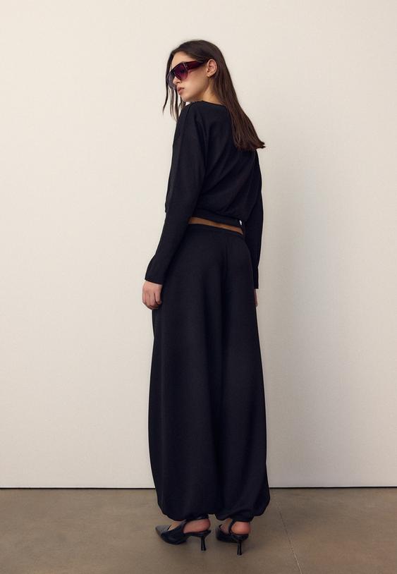 t shirt de manga comprida com decote barco e faixa