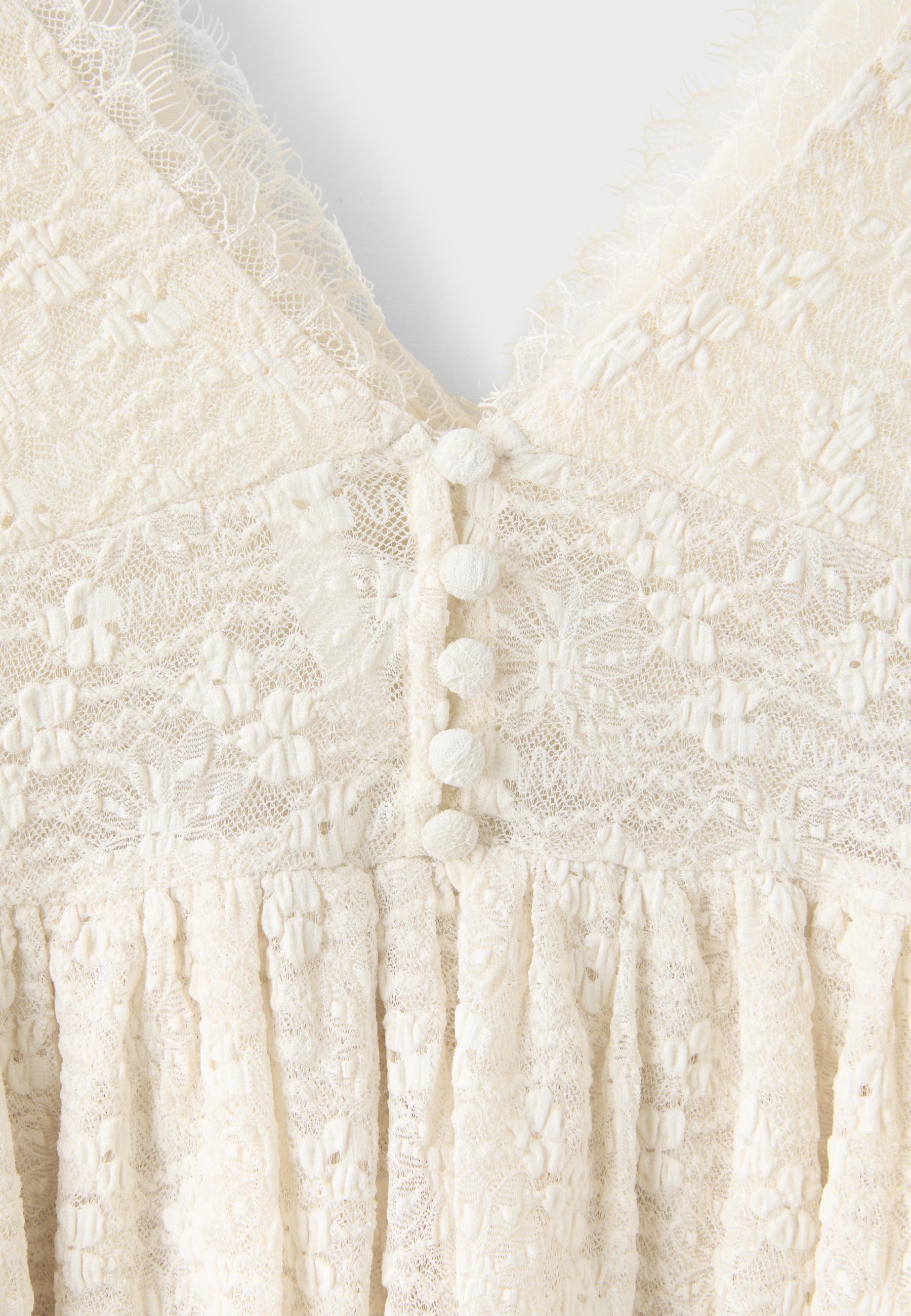 Lace peplum cami top — Vanilla