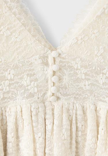 Lace peplum strap top — Vanilla 9