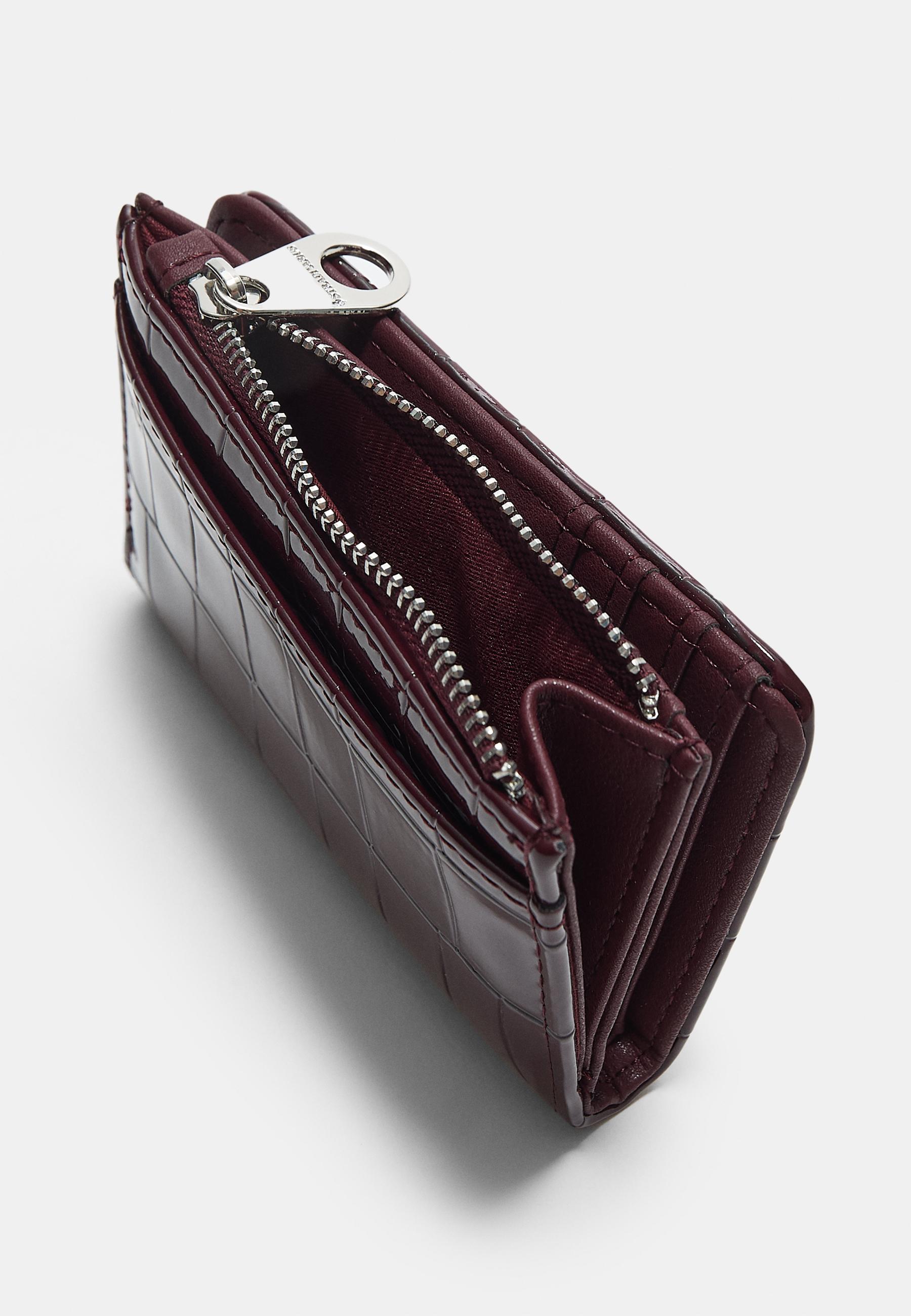 Mock croc purse wallet — Burgundy