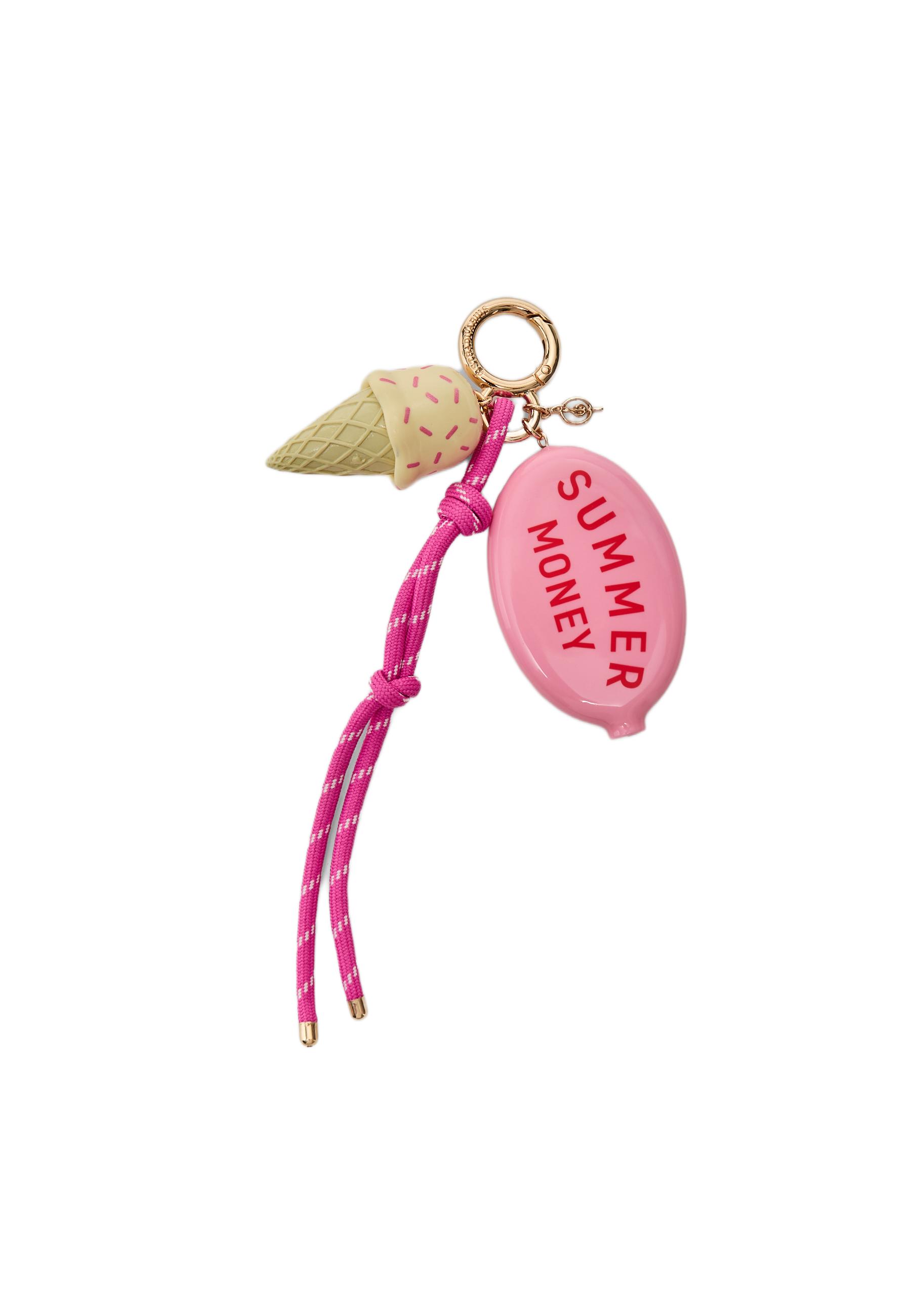 Ice Cream charm key ring — Pink