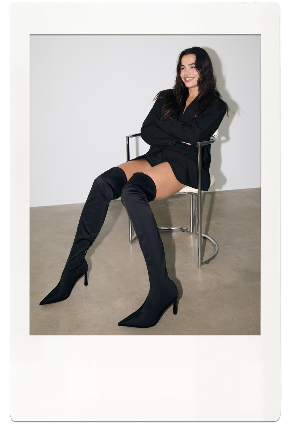 Over-the-knee high heel boots