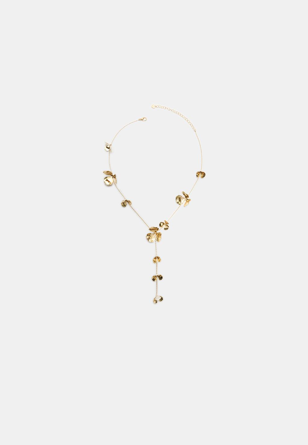 Lariat flower necklace