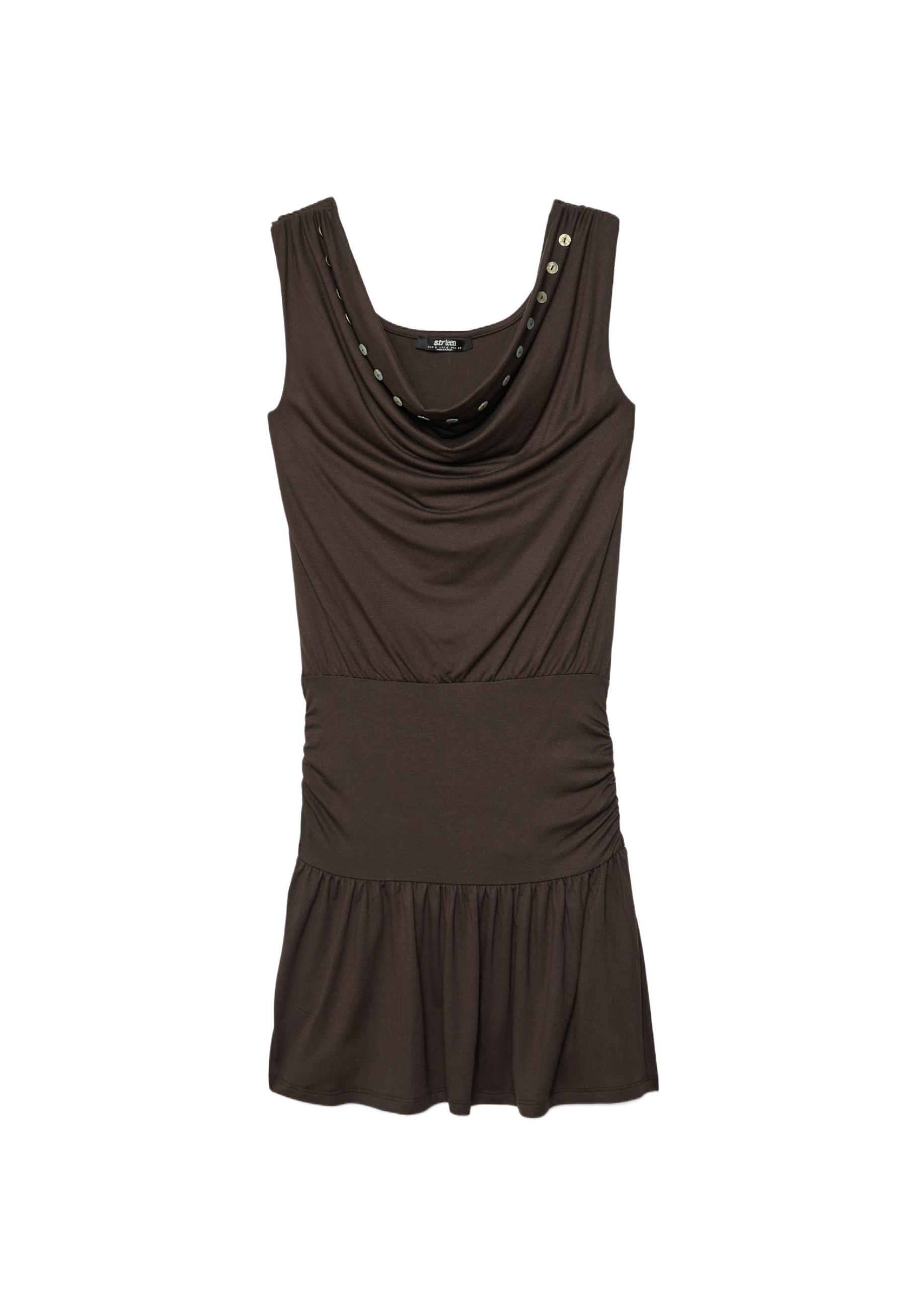 Multi-way dress with buttons — Brown