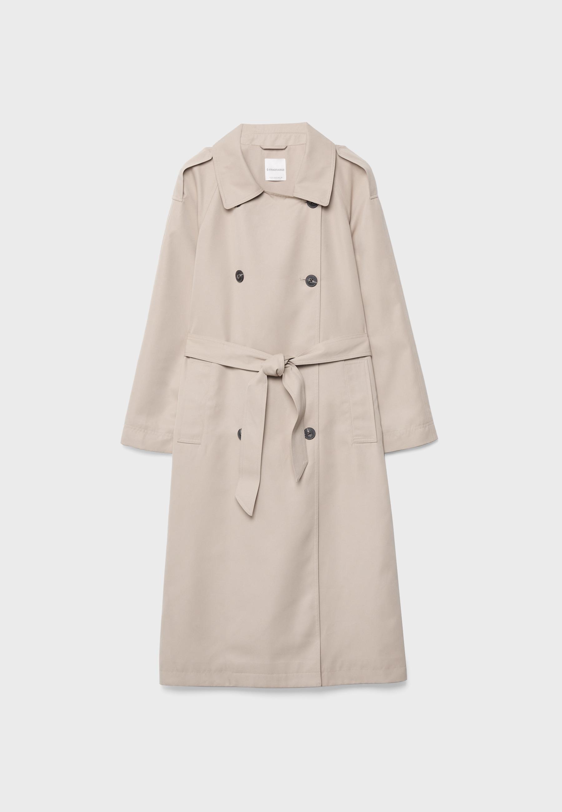 Long flowing trench coat — Stone