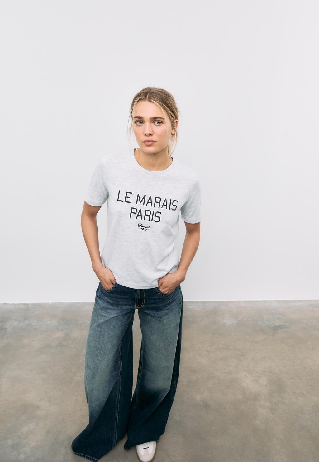 Camiseta bordado texto