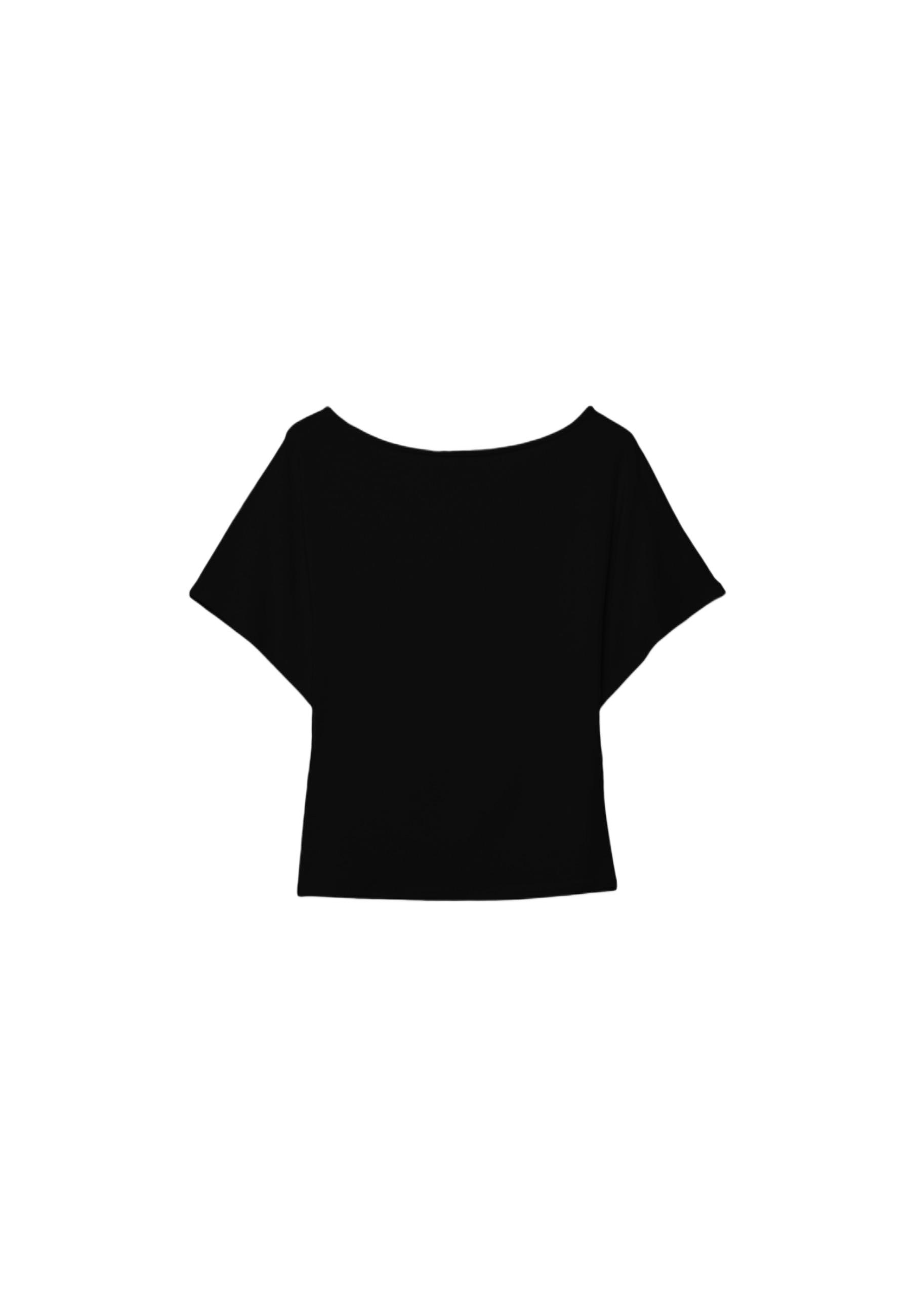 Short sleeve boat neck T-shirt — Black