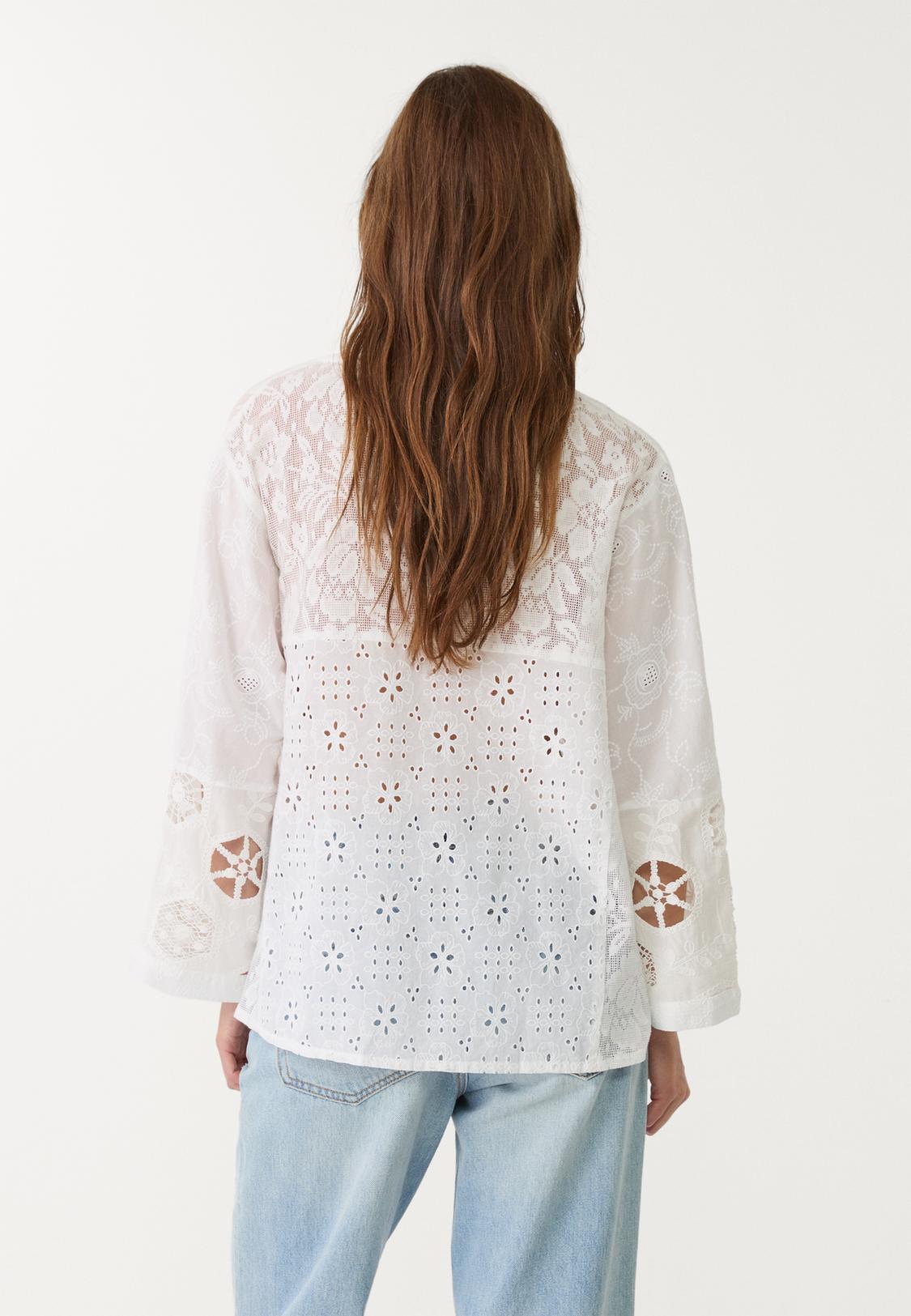 Embroidered patchwork kimono Women's fashion Stradivarius Canada - Main Image