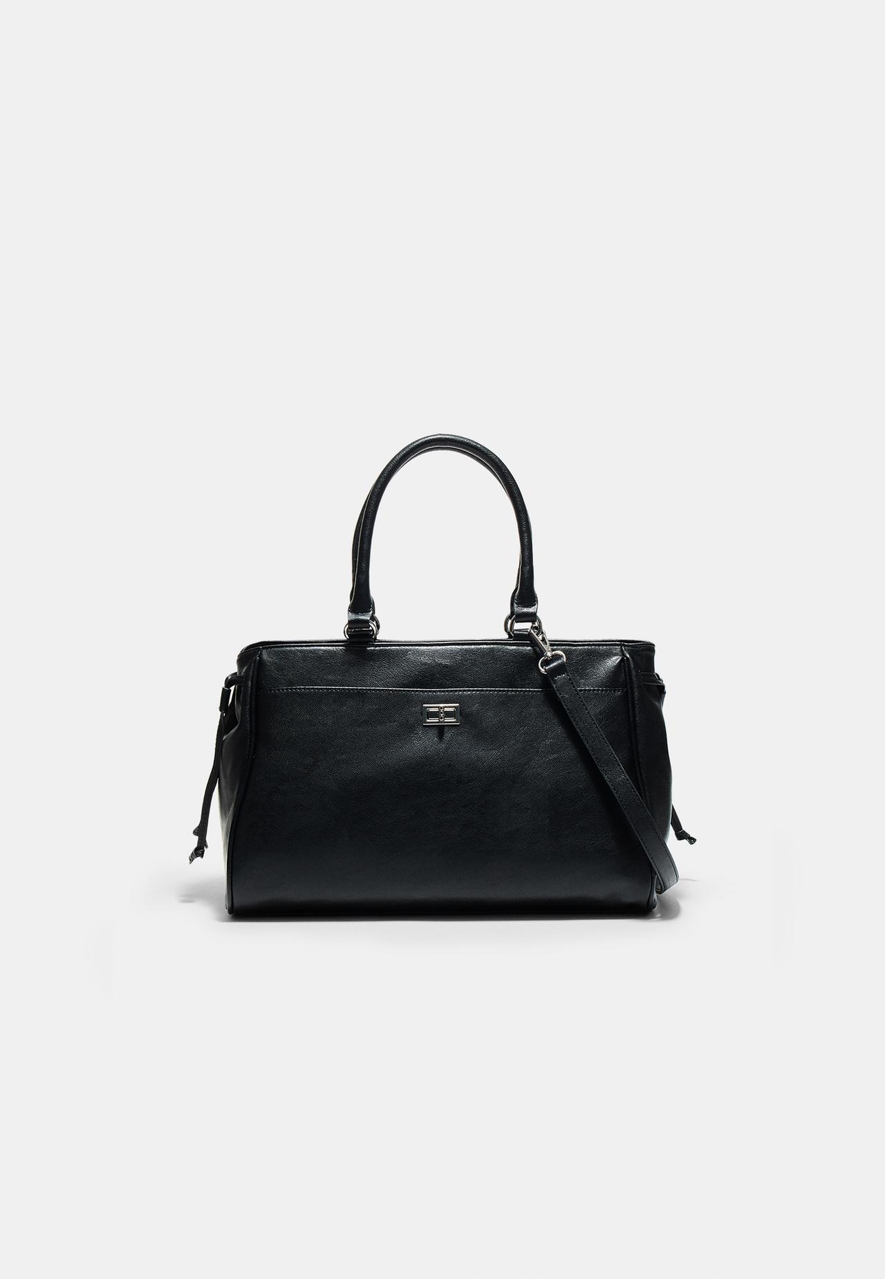 City bag with flap — Black