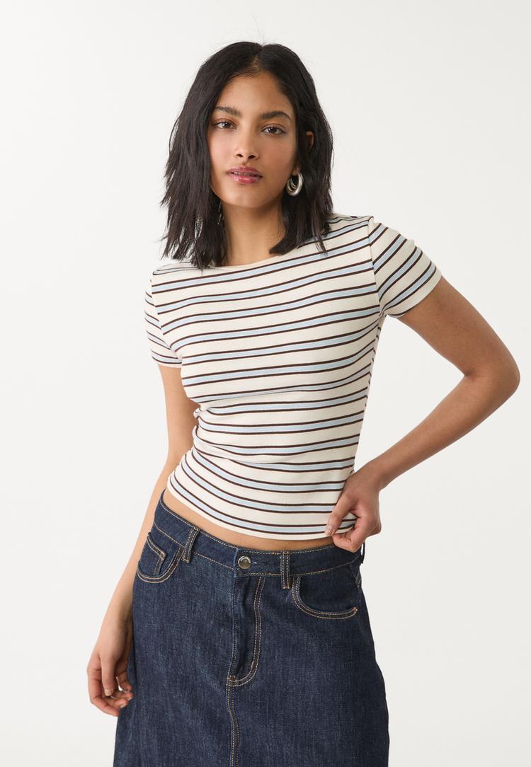 camiseta basica slim fit rayas