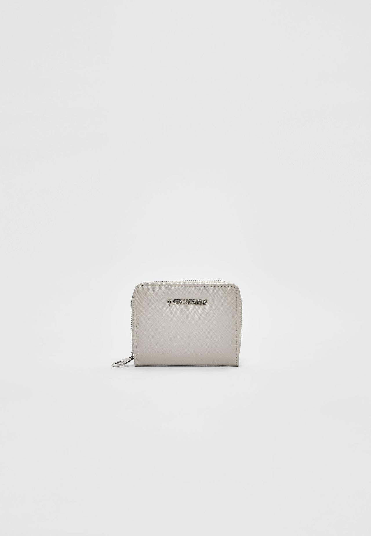 Rectangular zip-up purse — Ecru