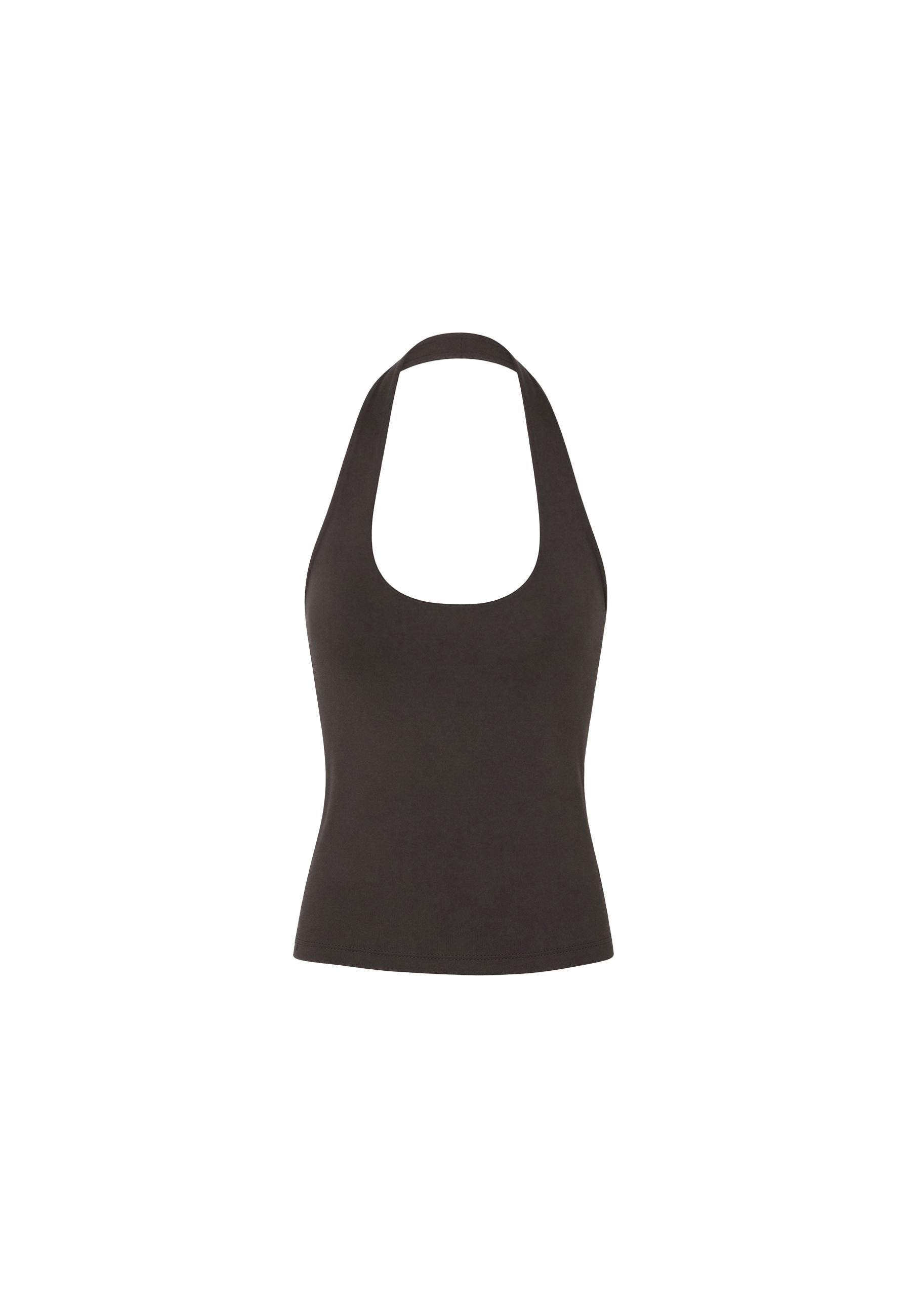 Halter neck T-shirt — Brown