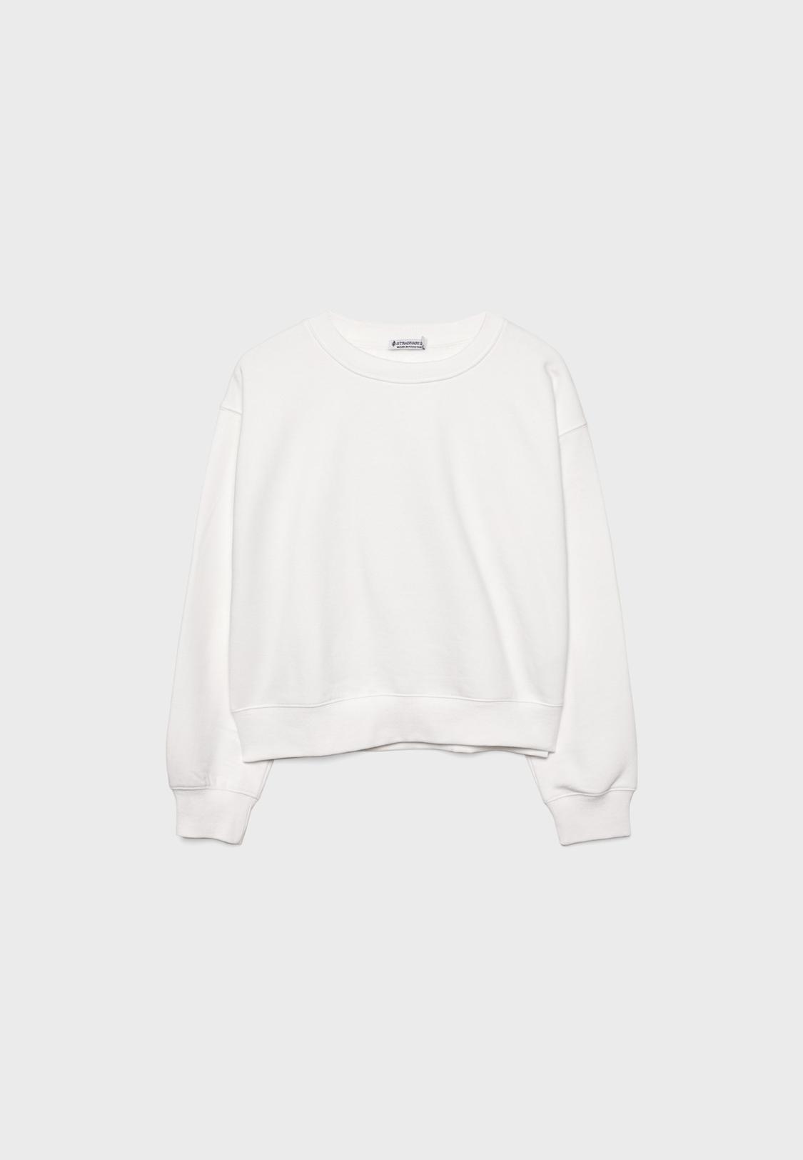 White Sudadera Blanca Basica Mujer Sudadera Blanca Bershka Mujer
