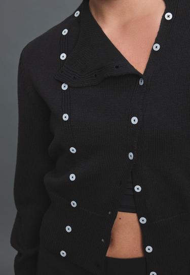Double-breasted knit jumper — Black 3