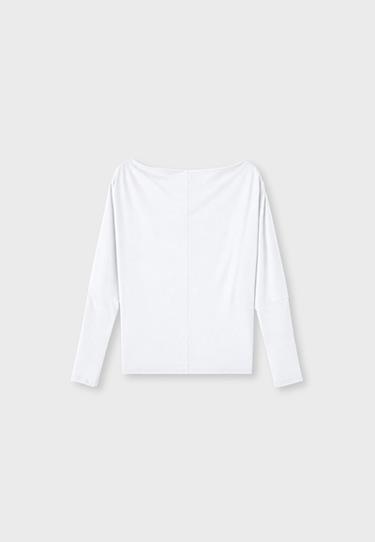 Asymmetric modal T-shirt — Ecru 8