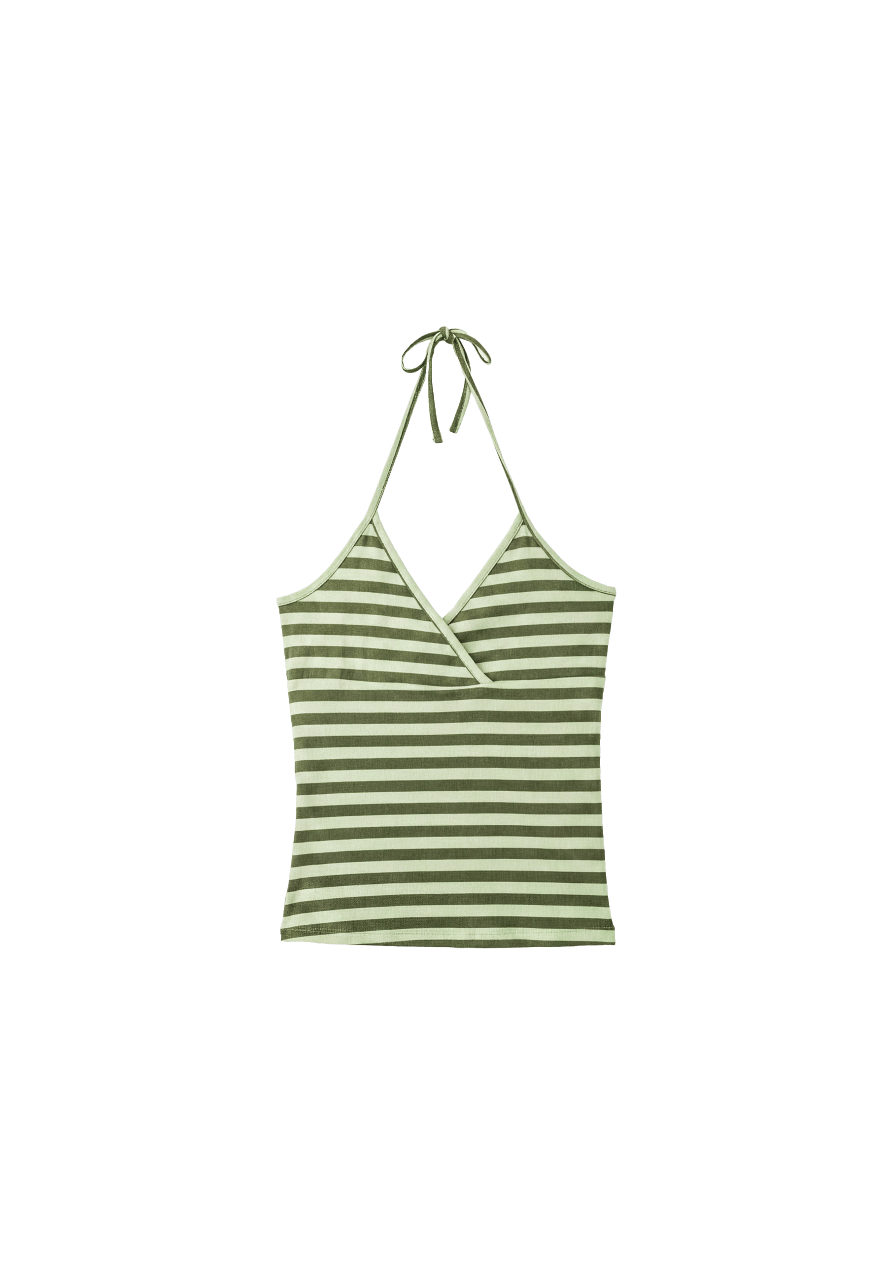 Fitted halter top — Khaki