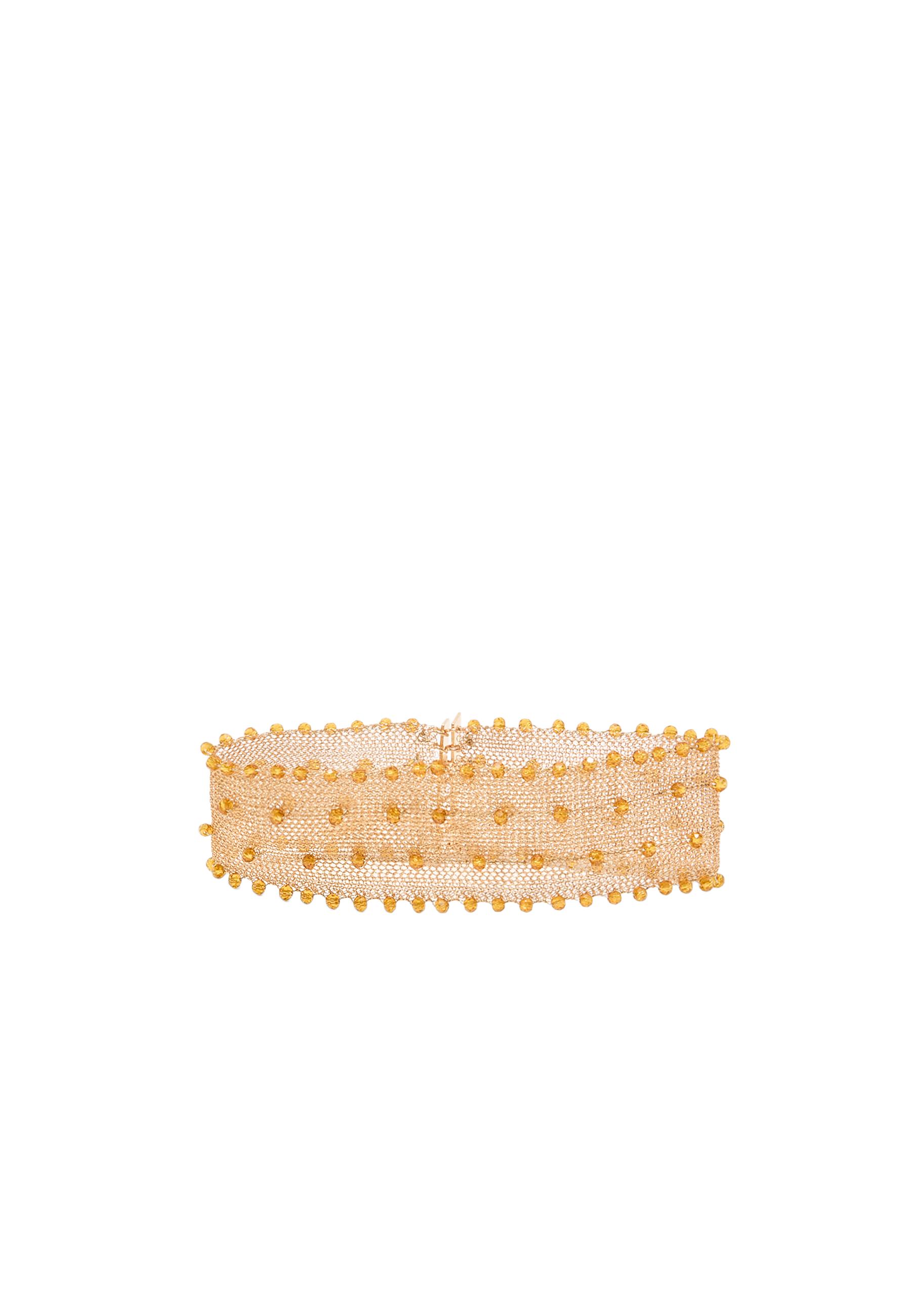 Rigid metal mesh choker — Gold