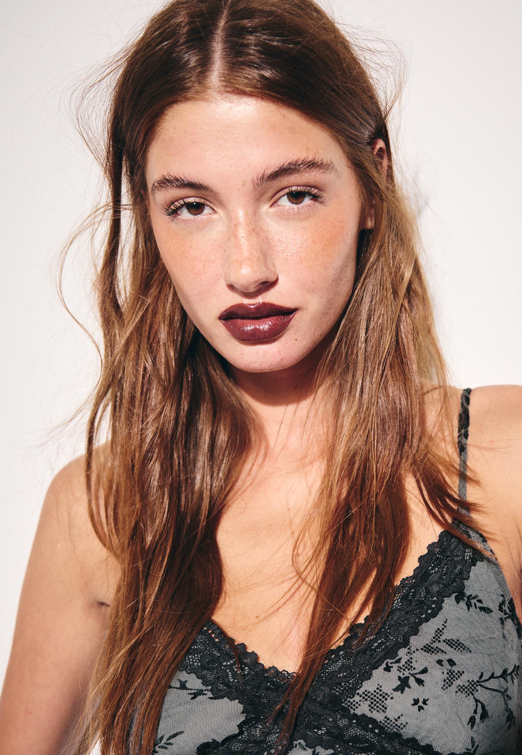 Felted lace fitted top — Dark grey