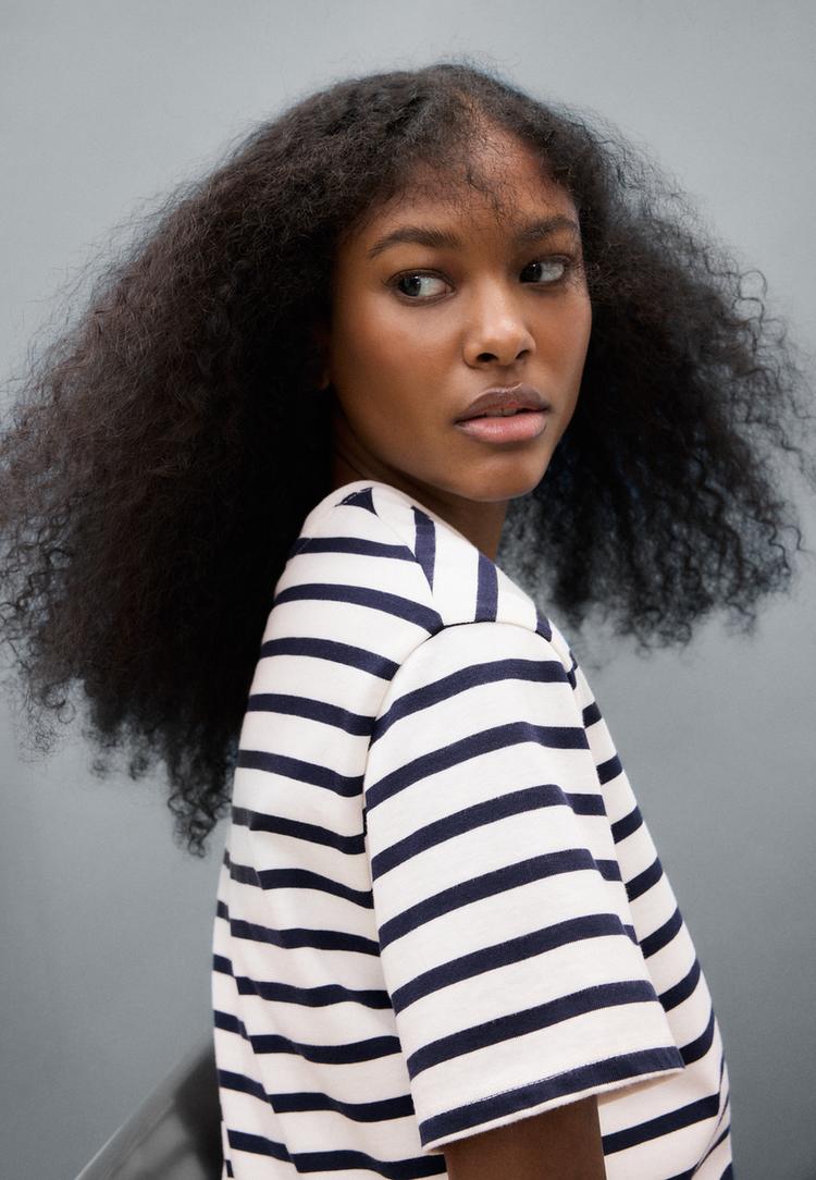 basic heavy weight striped boxy fit tshirt