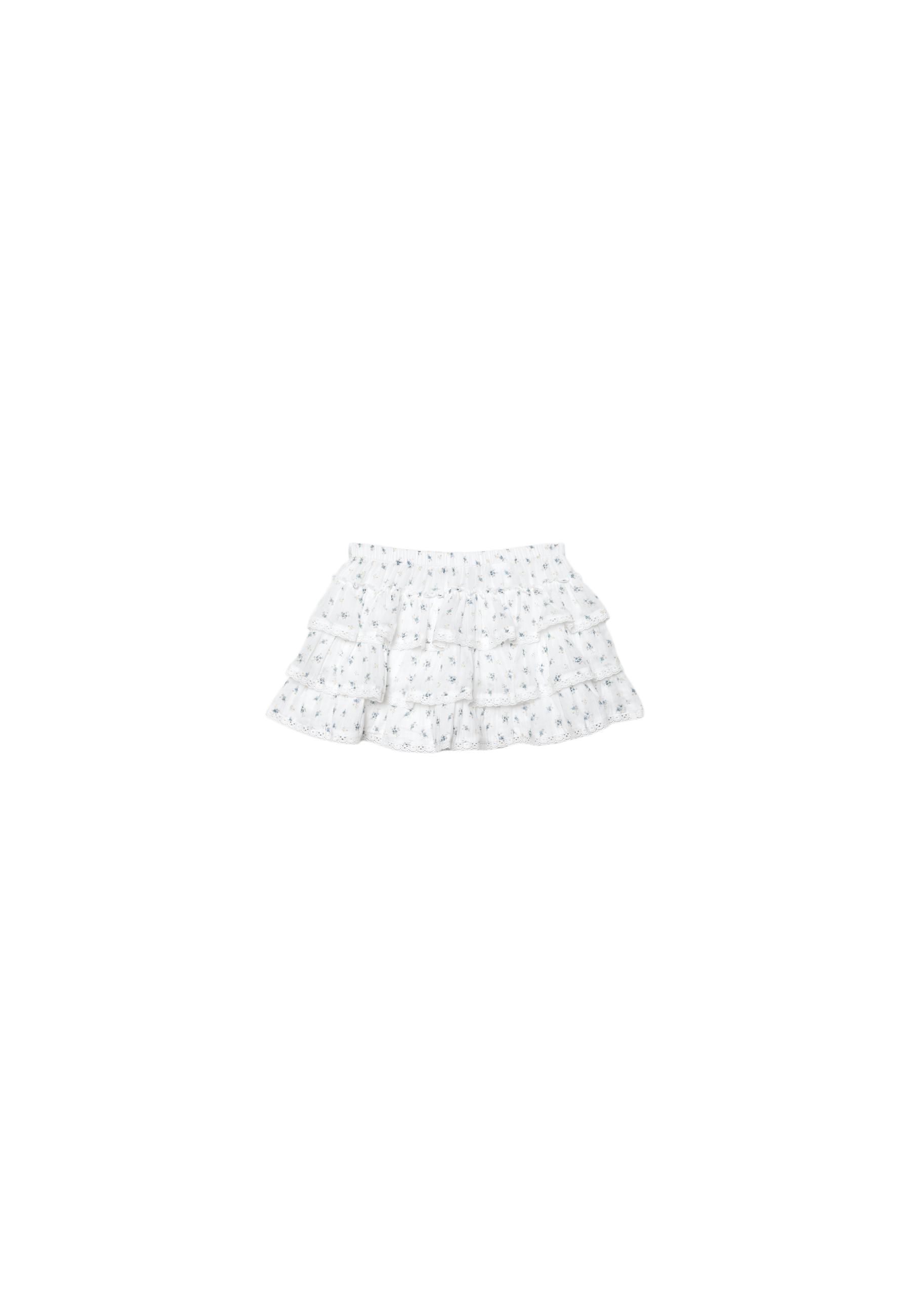 Ruffled crinkle-effect skort — Sky blue