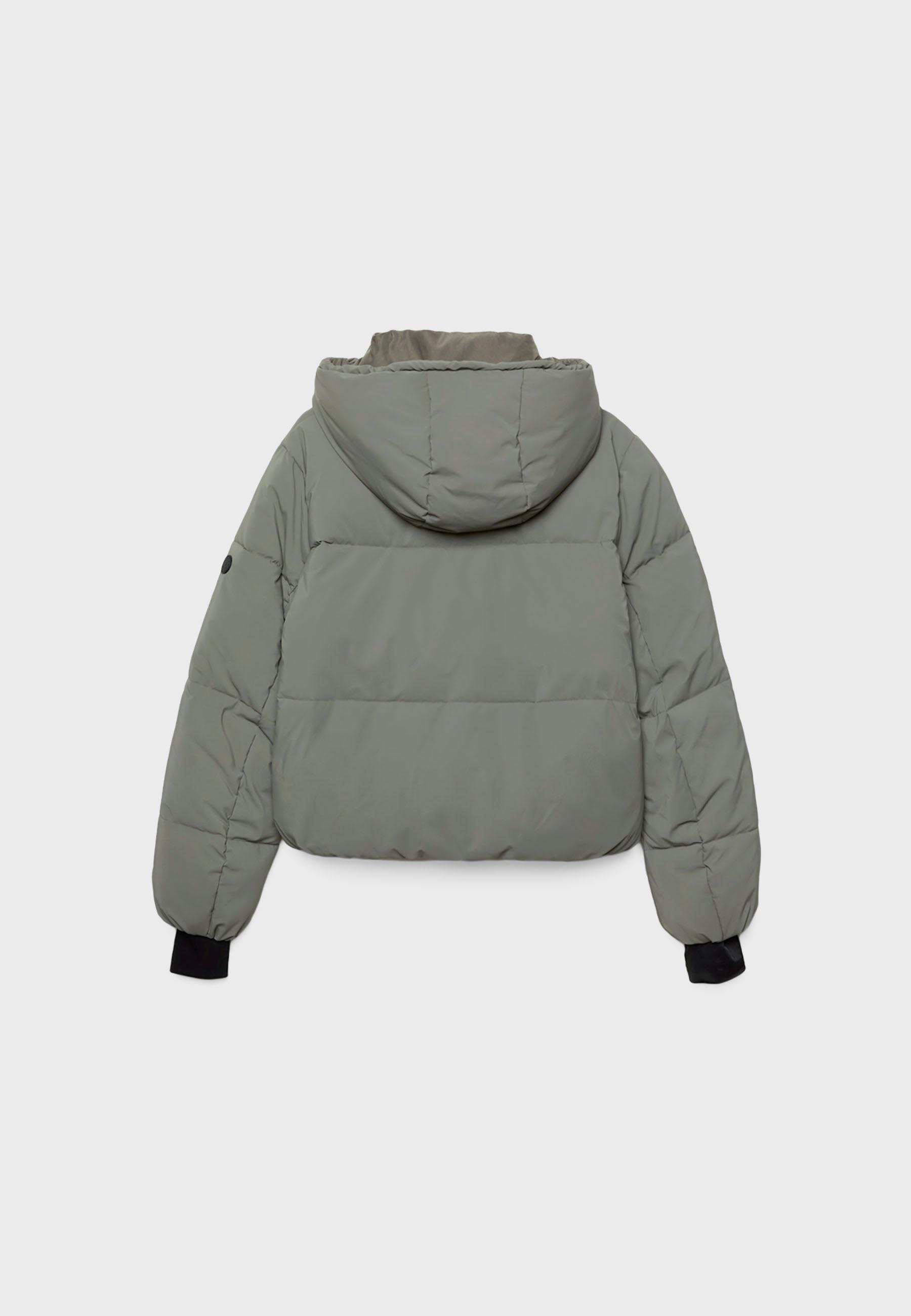 Hooded puffer jacket — Khaki