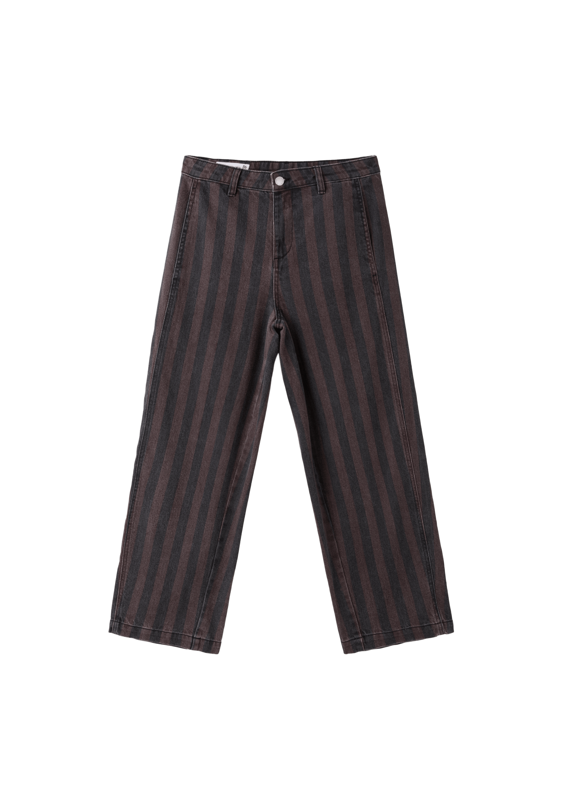 Stradivarius Çizgili dikişli barrel pantolon görsel 8