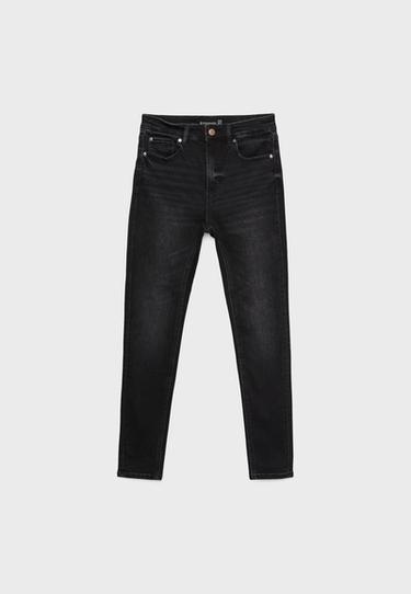 Mid-waist skinny jeans — BLACK DENIM RINSE WASH 7