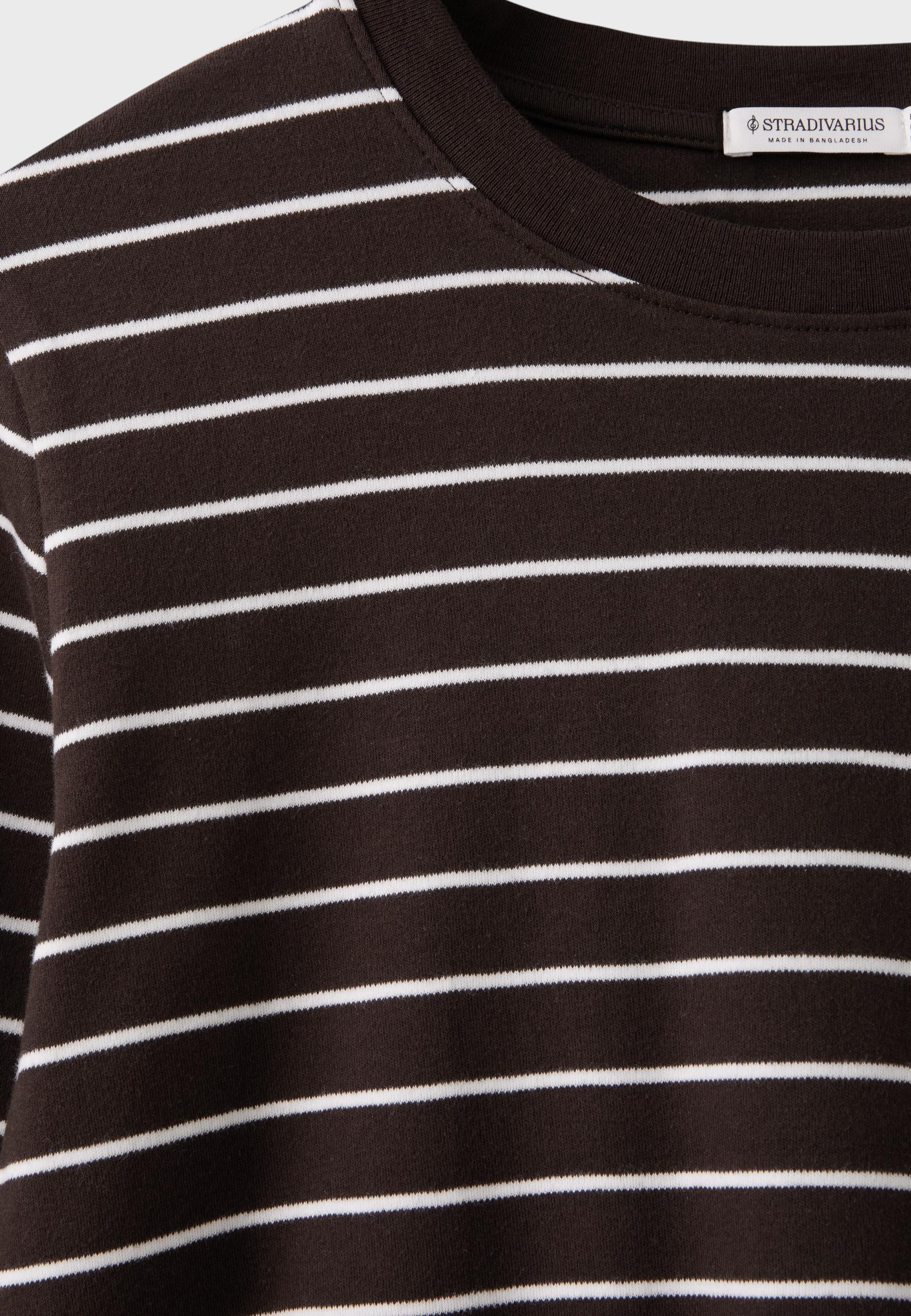 Long sleeve striped T-shirt — Brown