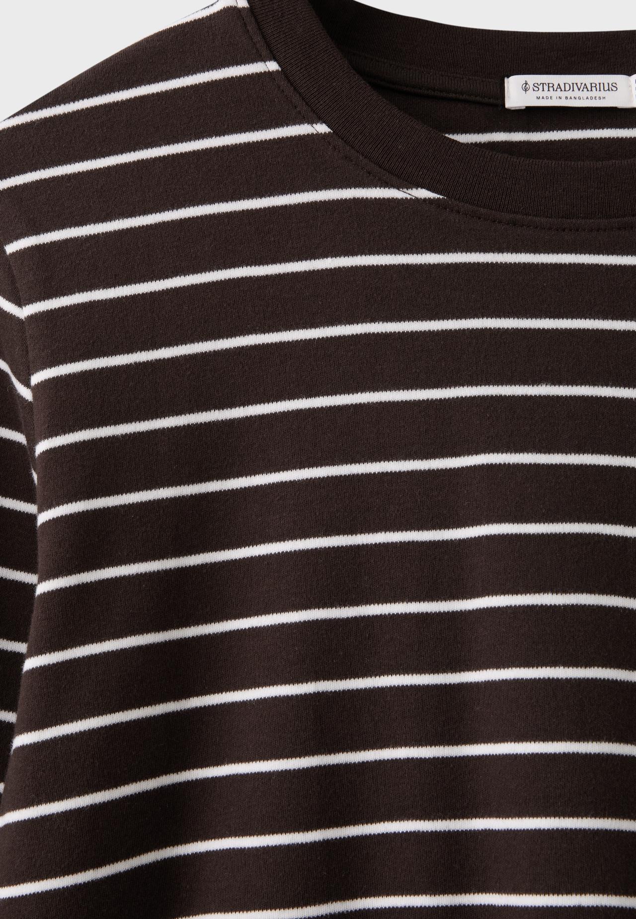 Long sleeve striped T-shirt — Brown