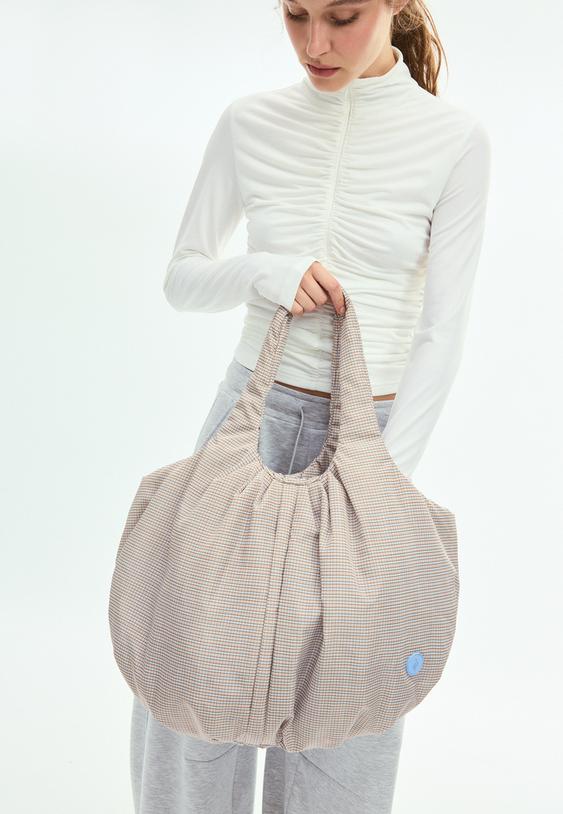 Stradivarius Quilted Maxi Bag Sky Blue Os
