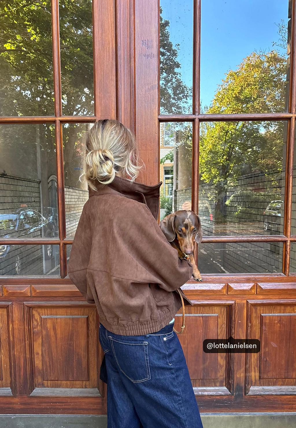 Oversized faux suede jacket