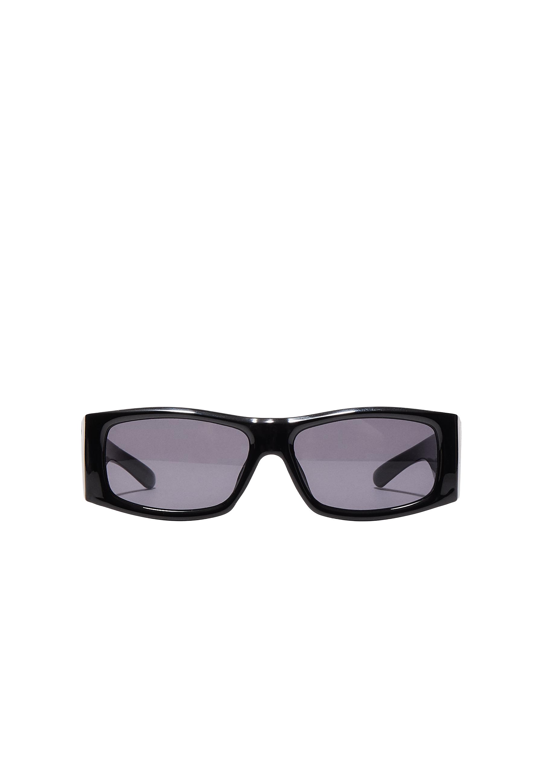 Rectangular sunglasses with wide temples — Black
