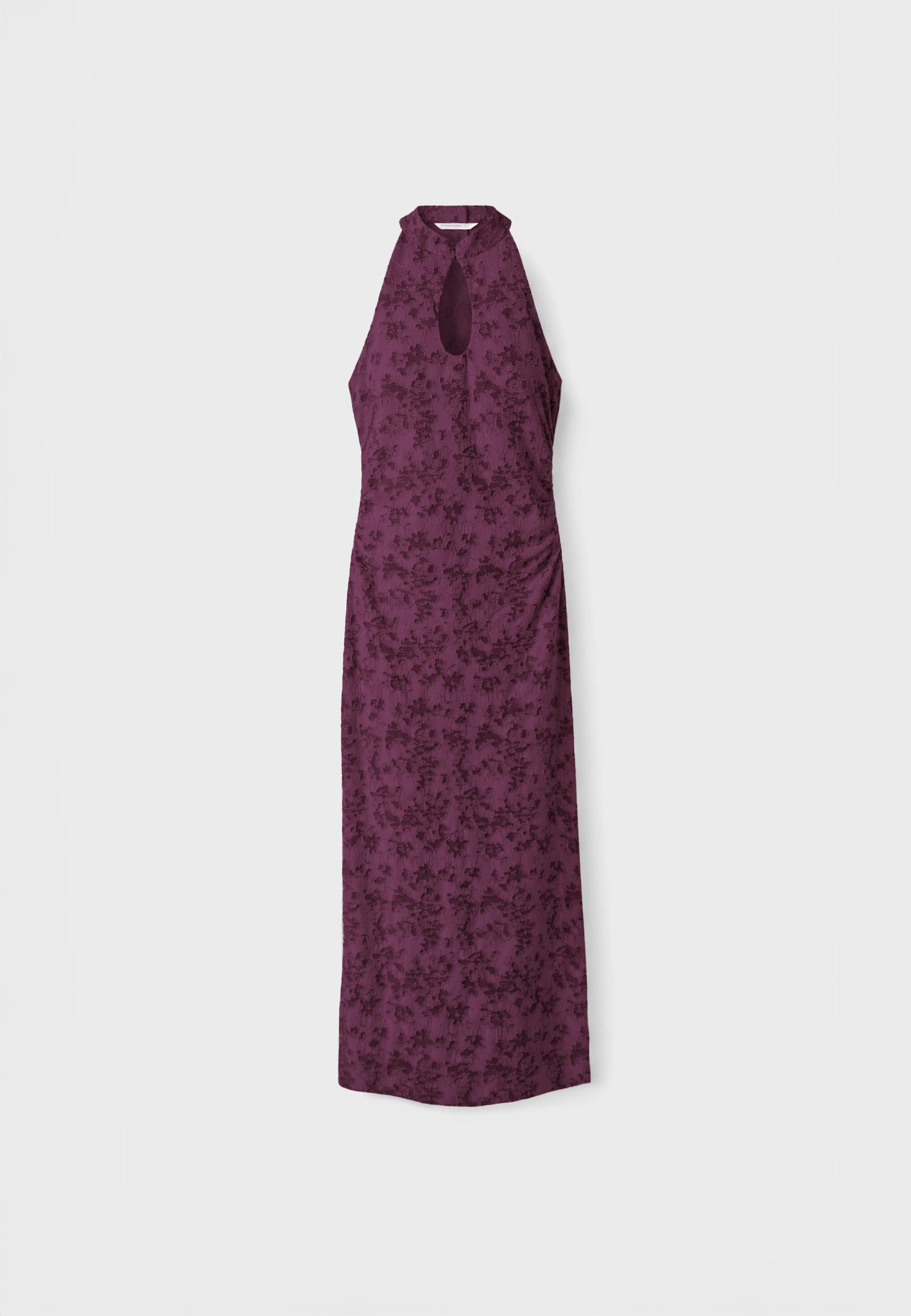 Jacquard midi dress — Purple