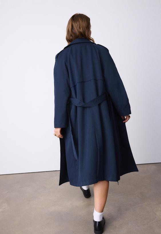 dokumlu uzun trenckot