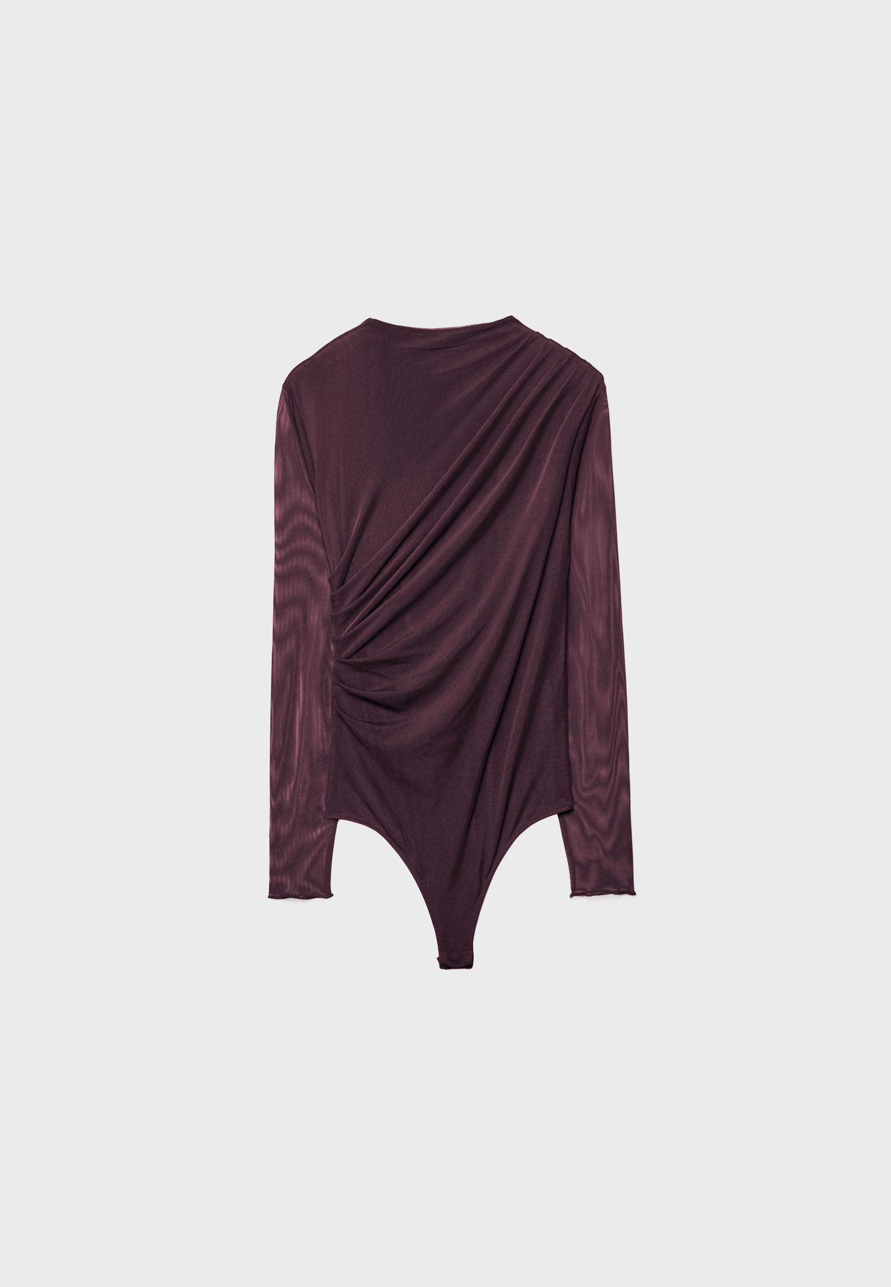 Ruched tulle bodysuit — Purple