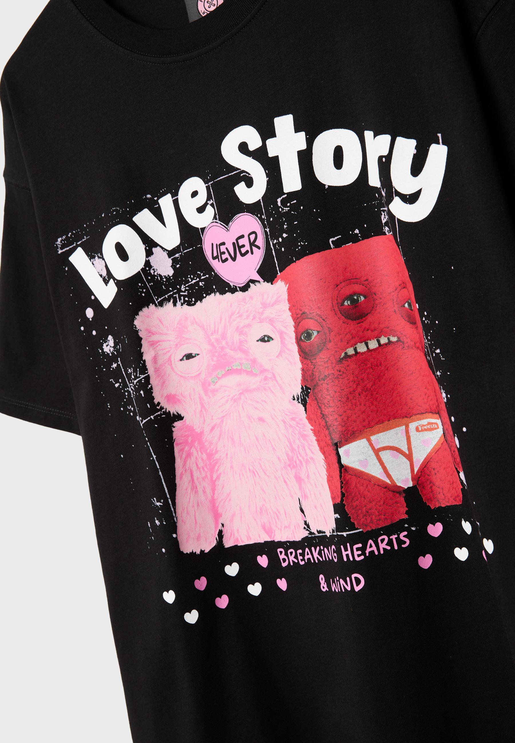 Oversize printed T-shirt — Black