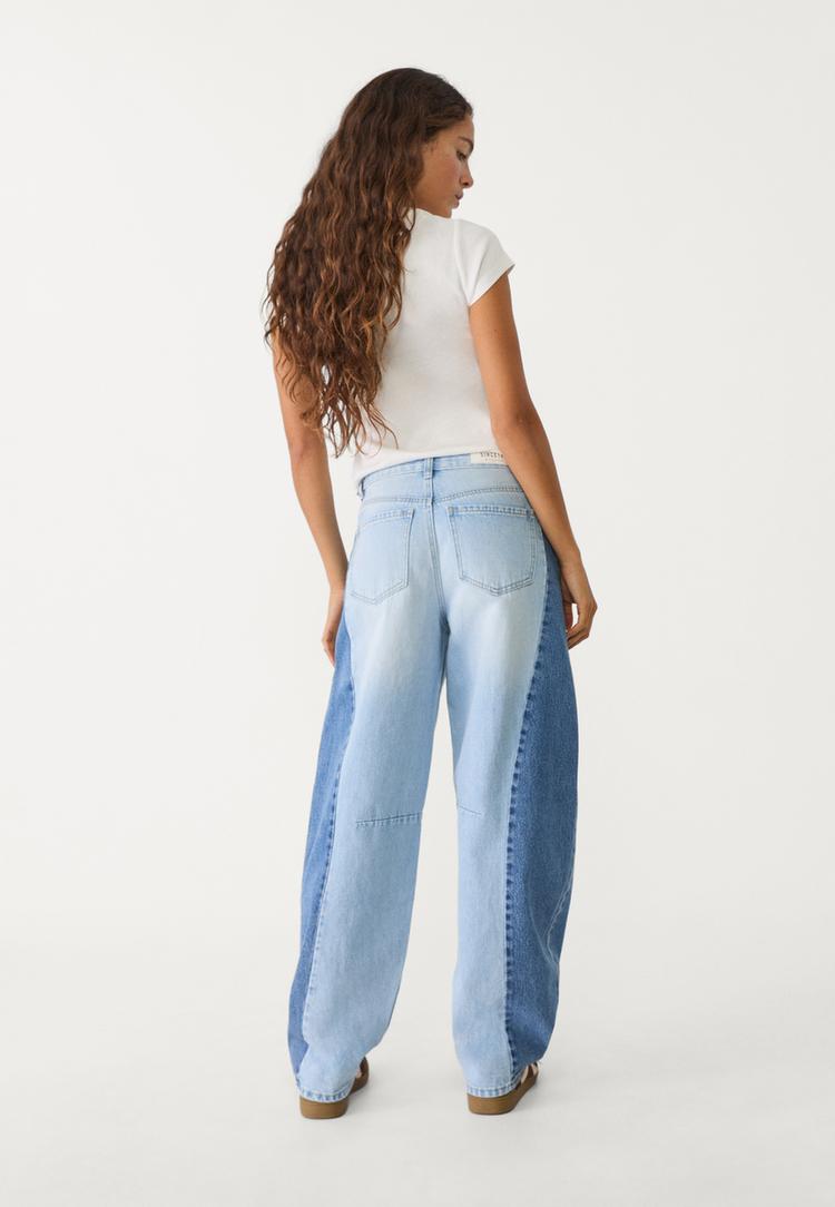 jeans barrel balloon fit contraste
