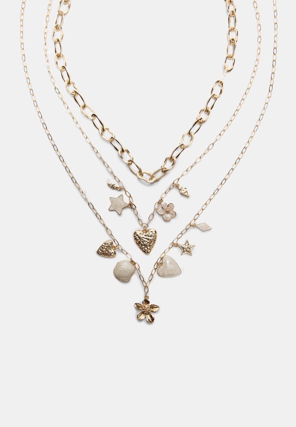 Set 3 collares multi charm esmalte