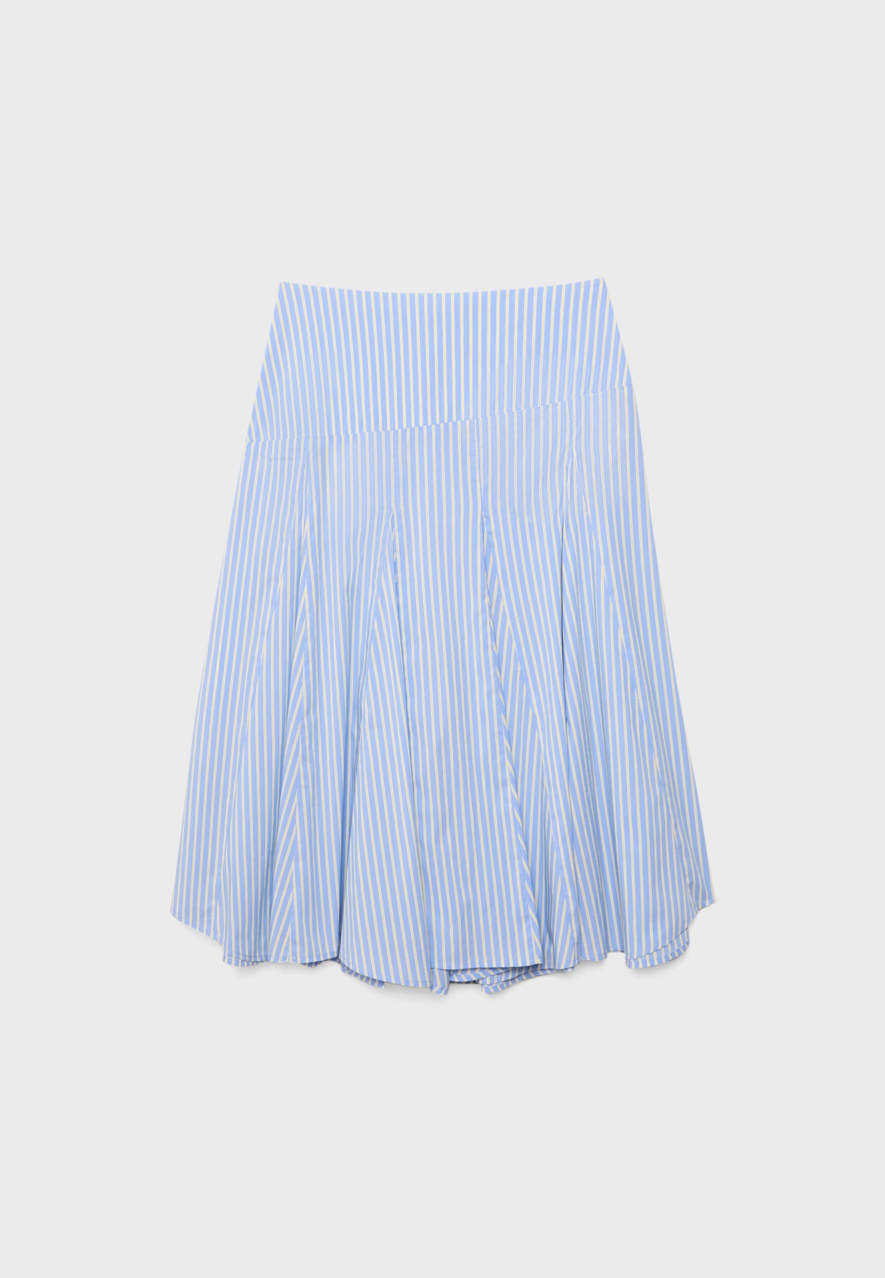 Poplin asymmetric midi skirt — Blue
