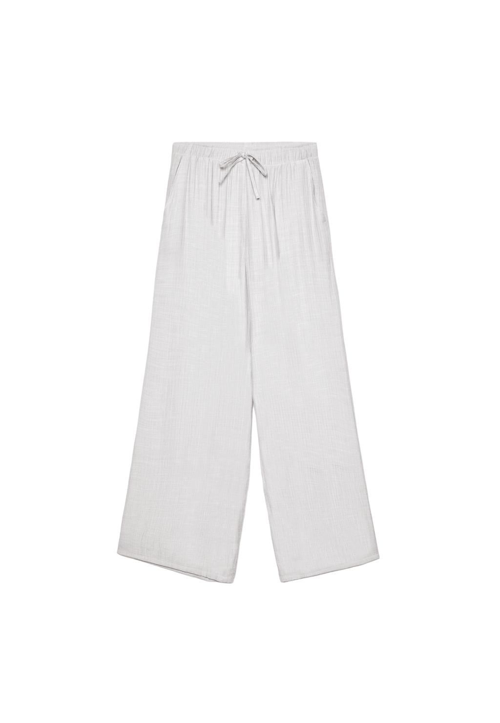 Pantaloni fluidi lunghi con texture