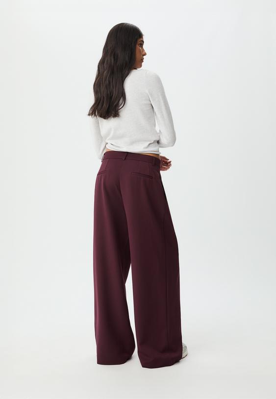 pantalon vestir wide leg pinzas