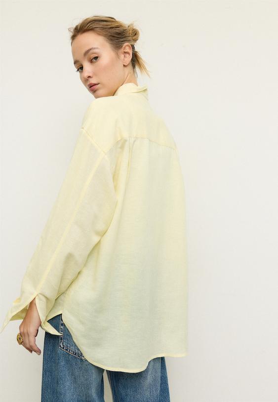 soepelvallende blouse met linnenlook