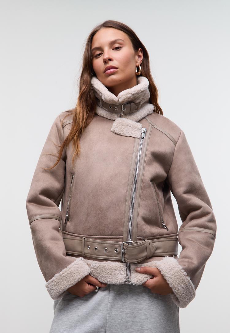 cazadora biker doble faz efecto ante