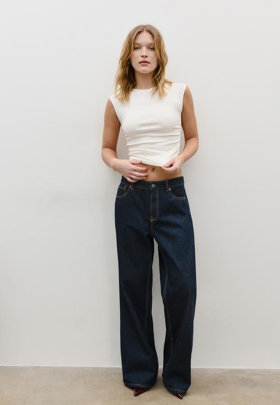 basic ruched fitted t shirt