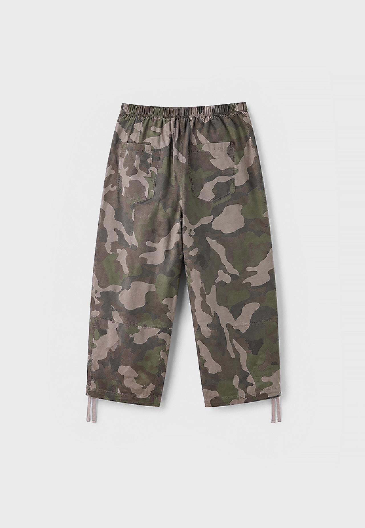 Printed relaxed fit Bermuda shorts — Khaki