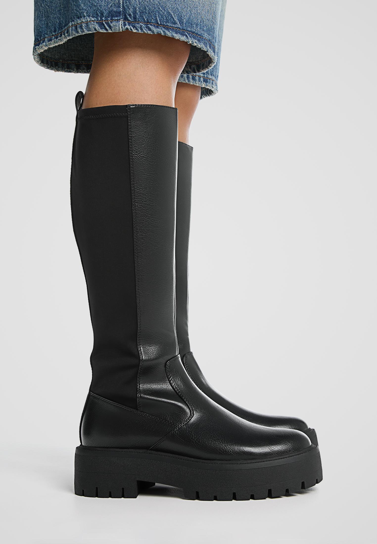 Flat knee high boots Women s fashion Stradivarius United Kingdom