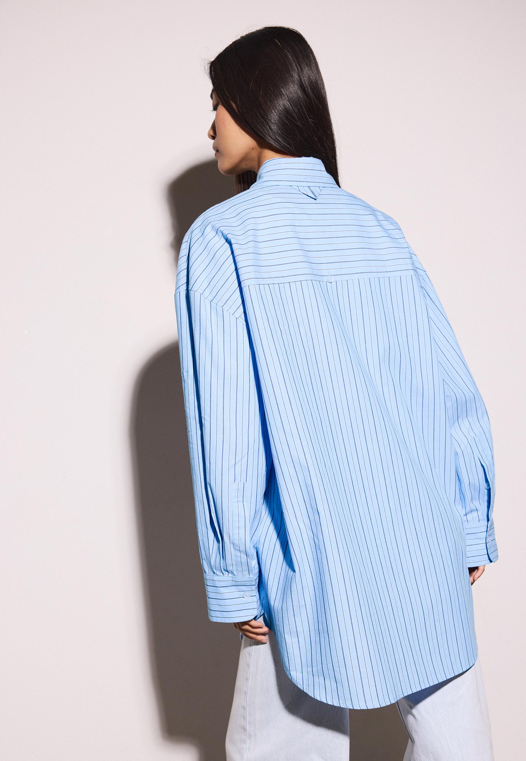 Oversize striped shirt — GREY DENIM WASH