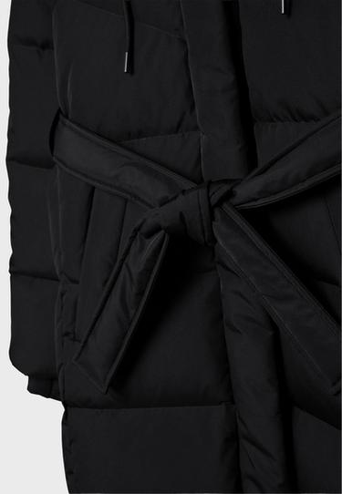 Belted puffer coat — Black 10