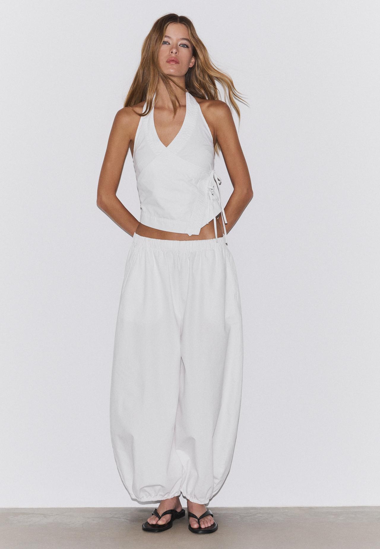 Halter wrap top — Ecru